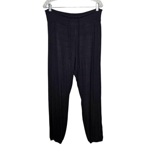 SOLD. BAREFOOT DREAMS Luxe Milk Jersey Black Lounge Pants Joggers Women's Medium - Picture 2 of 8